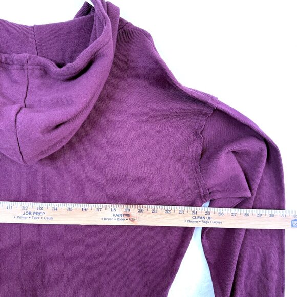 Free People FP Beach Sweater Womens L Purple Knit Pull Over Hooded Slouchy - Picture 6 of 8